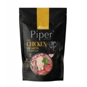 PIPER DOG- Inimi de pui si spanac, hrana umeda caini, 500G