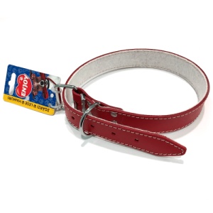 Zgarda din piele cu pasla Enjoy XXL Rosu, 30x640mm