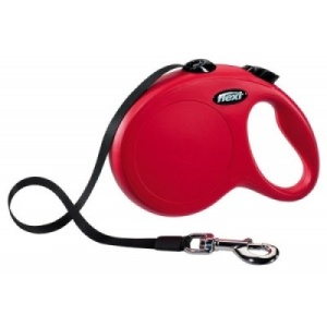 Lesa pentru caini Flexi New Classic Rosu cu banda, L 5 m