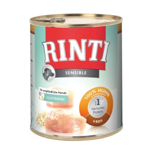 Rinti Sensible cu Pui si Orez, hrana umeda caini, 800G
