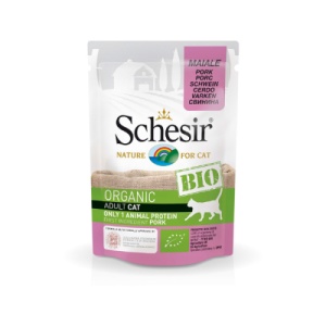 Schesir Bio cu Porc, hrana umeda pisici, 85G