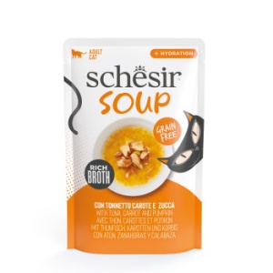 Schesir Soup plic Ton si Dovleac in supa, hrana umeda pisici, 40G