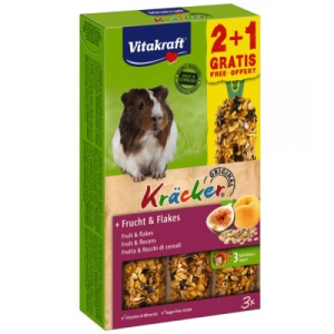 Vitakraft Baton Kracker Fructe, suplimente porcusor de guineea, 112G + 56G Gratis