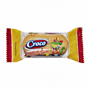 BISCUITI CROCO CU CREMA DE CACAO 25 GR.