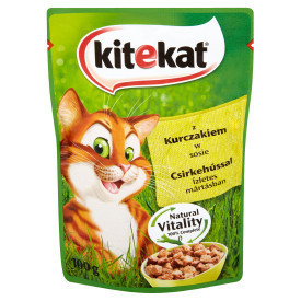Kitekat hrana umeda pentru pisici adulte, bucatele de pui in sos 100 g