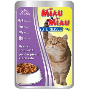 MIAU MIAU PLIC 100 GR. PENTRU PISICI STERILIZATE