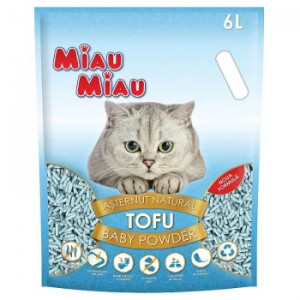 ASTERNUT PENTRU PISICI MIAU MIAU TOFU BABY POWDER 6L