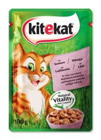 Kitekat hrana umeda pentru pisici adulte, bucatele de somon in sos suculent 100 g
