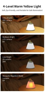 LAMPA PLIABILA REINCARCABILA CU MOD DE RESPINGERE A TANTARILOR, 300 LUMENI, MODEL SKYWOODS L51980 - Img 7