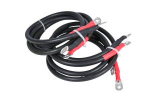 Set 2 Cabluri Conectare Acumulatori – 50mm², 50cm, cu Papuci Cupru de 50/8 si 50/10 mm