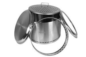 Vatră de foc din Inox 304 cu Stand, Husă de transport si Capac Inox – Ø50 cm - Img 5