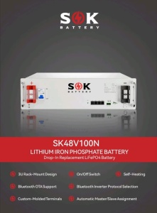 ACUMULATOR LIFEPO4 SOK SK48V100N, 51.2V/100AH, BMS100A, BLUETOOTH + AUTO-INCALZIRE, 5.12KWH - Img 4