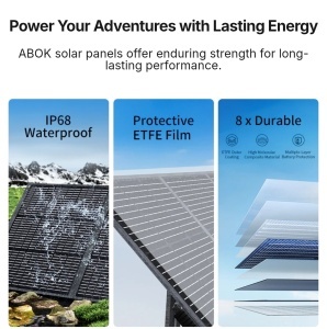Panou solar portabil ABOK CFR200, 200W, Pliabil in 4 bucati, IP68 - Img 8