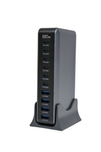 Statia de Incarcare Tower, tehnologie GaN4, model RONIC J-107, 880W, 10 porturi USB - Img 2