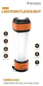 LANTERNA REINCARCABILA MULTIFUCTIONALA CU MOD DE RESPINGERE A TANTARILOR, 500 LUMENI, MODEL SKYWOODS L70931 - Img 3