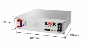 ACUMULATOR LIFEPO4 SOK SK48V100N, 51.2V/100AH, BMS100A, BLUETOOTH + AUTO-INCALZIRE, 5.12KWH - Img 3