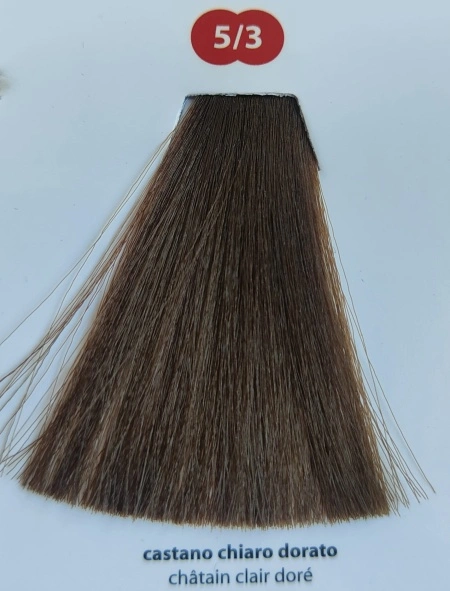 Vopsea crema profesională cu ulei de cocos 5/3 Castaniu deschis auriu 100ml - Img 2