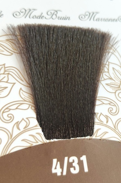 Rezultat vopsea par castaniu cafea 4/31 cu reflexe aurii - Color Cream PigmentPlus