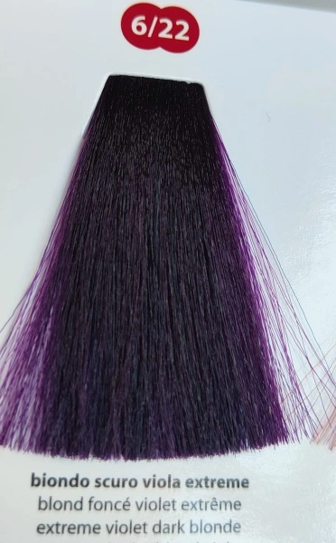 Vopsea păr profesională - Blond inchis violet 6/22 100% Acoperire Fire Albe 100ml - Img 2