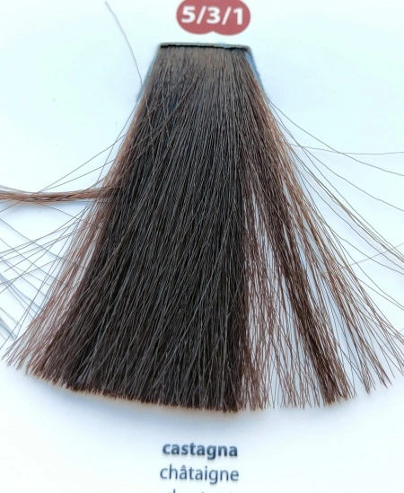Vopsea profesională de păr cremă cu ulei de cocos – Nuanta castană 5/3/1 100ml - Img 2