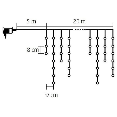 Perdea de lumini LED, KKF 608/WH - Img 2