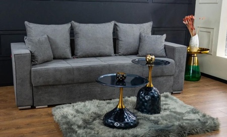 Canapea Claudia Memory Mini Nice Velvet 23, 3 locuri, 227 x 75 x 73 cm, gri - Img 3
