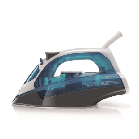 Fier de calcat Black & Decker BXIR2200E, 2200 W, talpa inox, abur continuu 30g/min, jet abur 120g