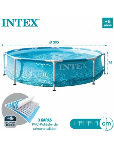 Piscina Intex Beachside 28206NP, cadru metalic 3.05mx76cm - Img 2