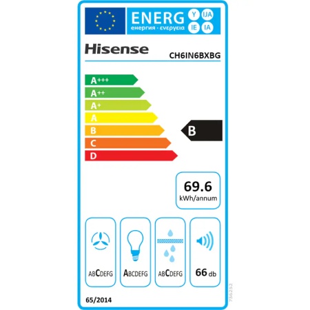 Hota decorativa HISENSE CH6IN6BXBG, 1 motor, 650 m3/h, L 60 cm, negru - Img 6