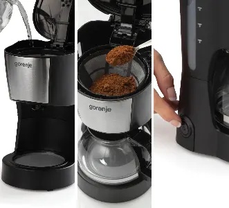 Cafetiera GORENJE CM06BK, 0.6l, 600W, 4 cesti, negru-argintiu - Img 5