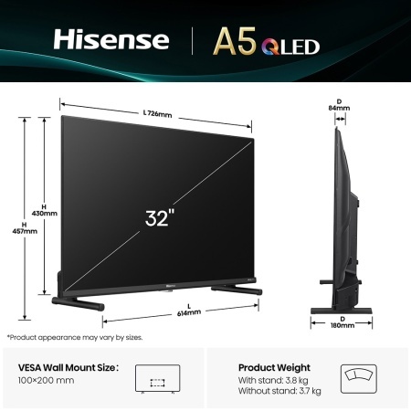 Televizor QLED Smart HISENSE 32A5Q, Full HD, 80cm - Img 2