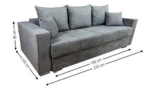 Canapea Claudia Memory Mini Nice Velvet 23, 3 locuri, 227 x 75 x 73 cm, gri - Img 2