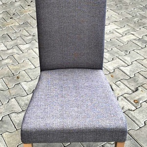 Scaun lemn masiv Tobago Natur tapitat textil, Gri
