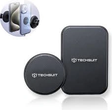 Techsuit - (2 pack) Metal Plate (MP02) - with PU Leather Cover - Black