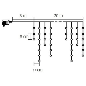 Perdea de lumini LED, KKF 608/WH - Img 2