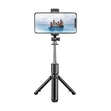 Techsuit - Selfie Stick (S03) - Stable and Compact Tripod Mount with Bluetooth Remote Control, 68cm - Black