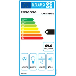 Hota decorativa HISENSE CH6IN6BXBG, 1 motor, 650 m3/h, L 60 cm, negru - Img 6