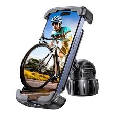 Lisen - Bike Phone Holder (YL0423080007) - Magnetic Grip, Anti-Shake, Shockproof, Rubber Pads, 360° Rotation, 4-7" - Black