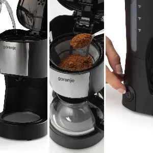 Cafetiera GORENJE CM06BK, 0.6l, 600W, 4 cesti, negru-argintiu - Img 5