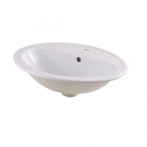 Lavoar oval, alb, 53.5 cm, pt blat, Cersanit Turso - Img 2