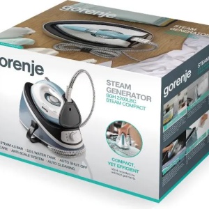 Statie de calcat GORENJE SGH2200LBC, 2200W, 100g/min, 2000ml, talpa ceramica, alb-albastru - Img 5