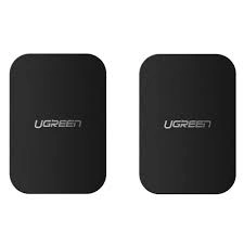 Ugreen - (2 pack) Metal Plate LP123 (50869) - Rectangular Shape, with Double-Sided Adhesive Tape, 3M, Thin - Black