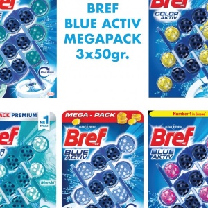Odorizant toaleta BREF Power Aktiv, Mega Pack, 3buc x 50g, Diverse Sortimente