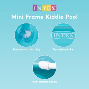 Piscina pentru copii, Intex, 122 x 122 x 30 cm, 342 l, cadru otel, PVC, albastra - Img 4
