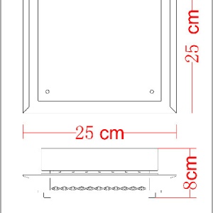 Plafoniera LED alba, 9.5 W, 1180 lm, metal si sticla • Quadra - Img 2