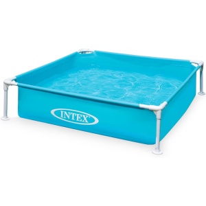 Piscina pentru copii, Intex, 122 x 122 x 30 cm, 342 l, cadru otel, PVC, albastra