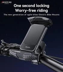 Yesido - Bicycle Phone Holder (C249) - 360 Rotation, One-Touch Stabilization Locking, 4.8-7.2" - Black