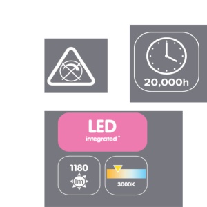 Plafoniera LED , 9.5 W, 1180 lm, Quadratto - Img 2