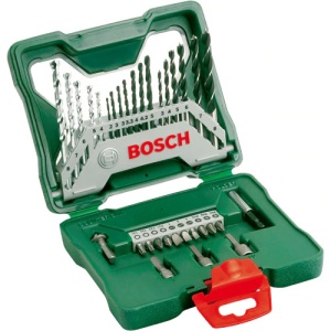 Set 43 accesorii Bosch X-line, biti, adaptor, chei tubulare, suport universal, burghie