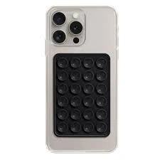 Techsuit - Phone Holder (SB-PAD) - Suction Pad for Selfies, Silicone, Adhesive Mount, Rectangular Shape - Black
